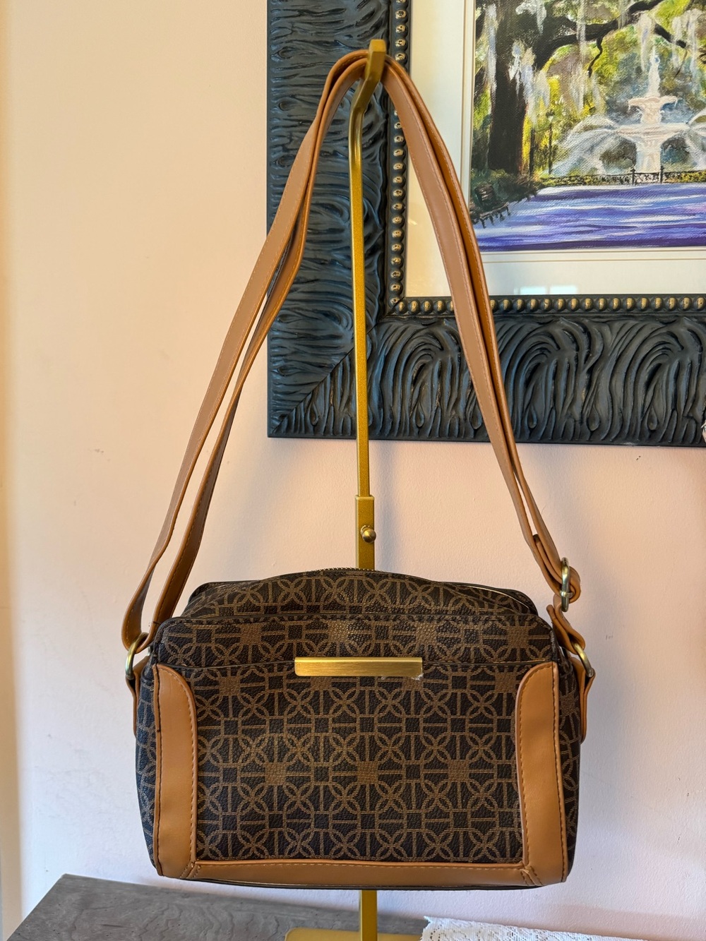 Brown geometric pattern Crossbody/Shoulder bag